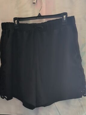 SHEIN Black High-Waist Casual Drawstring Shorts